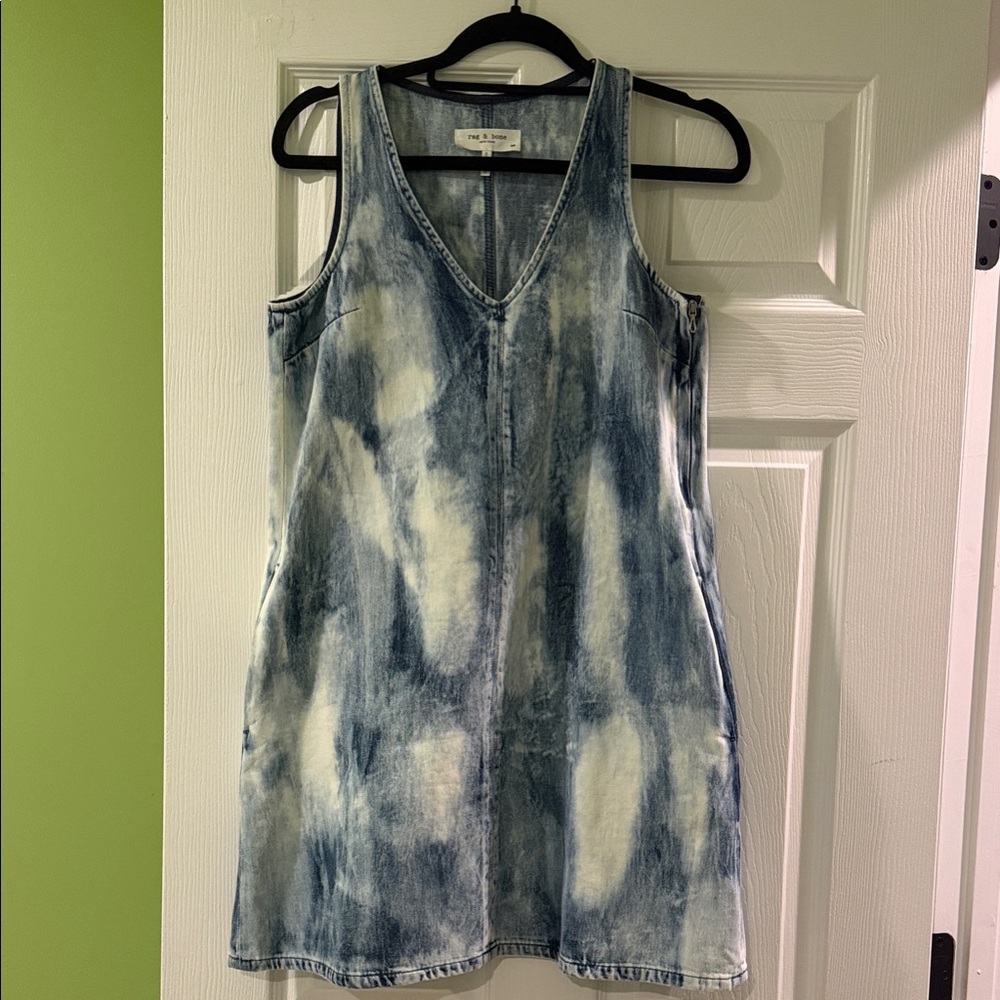 rag & bone Blue Tie Dye denim dress